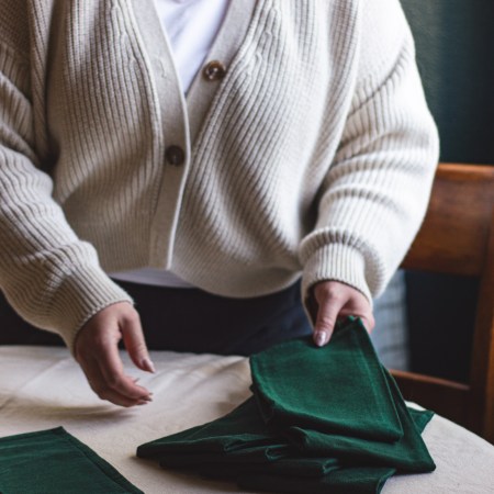 Evergreen Brushed Cotton | Dinner Napkins