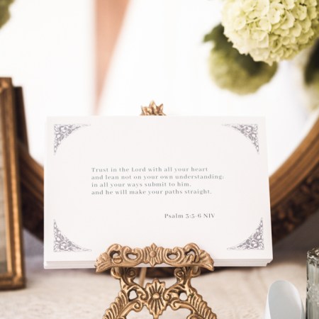 Scripture Card Set With Brass Easel